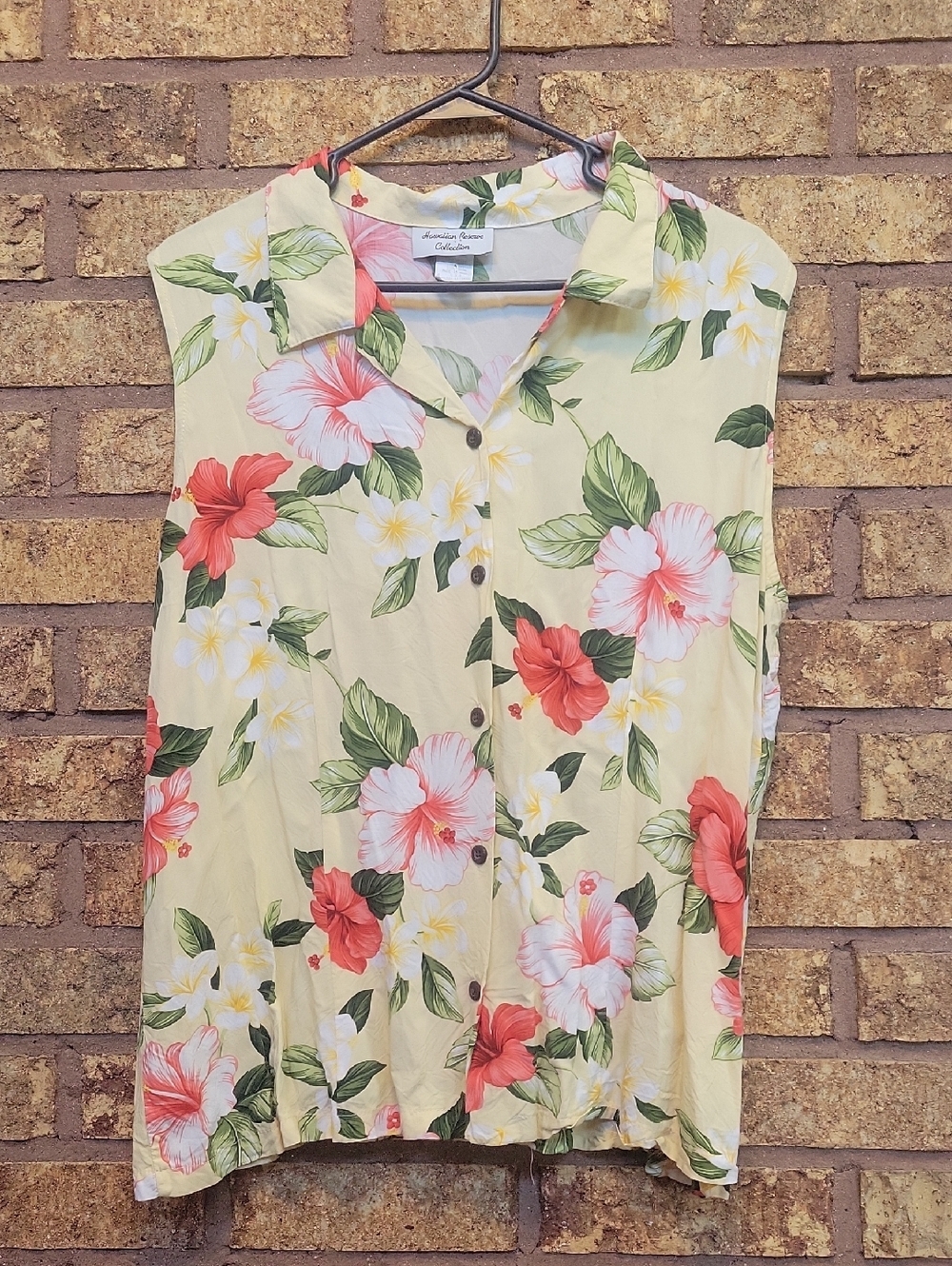 Vintage Hawaiian Reserve Collection Rayon Hibiscus Aloha Top 2XL Made Hawaii